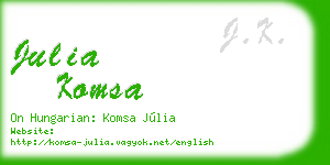 julia komsa business card